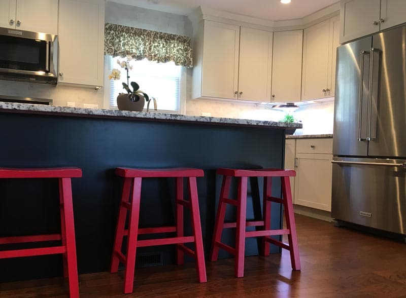 Kitchen during structural work after a wall was removed